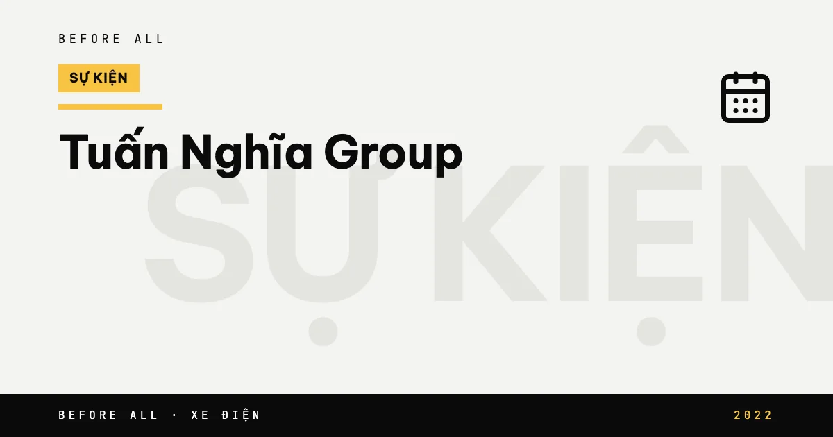 Ảnh bìa bài "Tuấn Nghĩa Group" của Before All: chữ lớn theo chủ đề, năm 2022