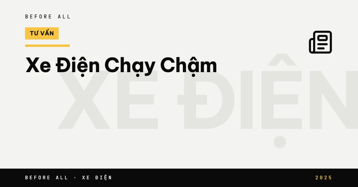 Ảnh bìa bài "Xe Điện Chạy Chậm" của Before All: chữ lớn theo chủ đề, năm 2025