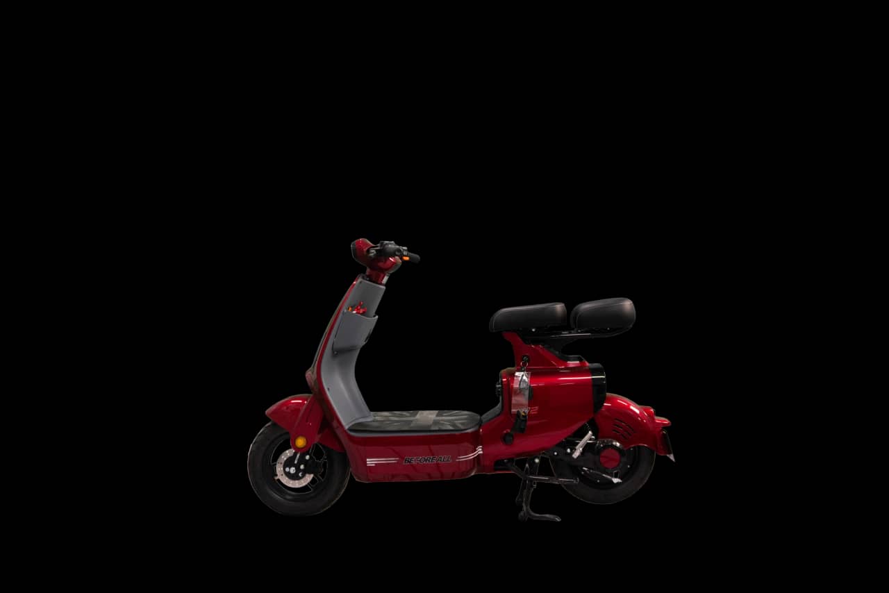 Xe máy điện Before All BV2 màu đỏ bóng, góc 1/8